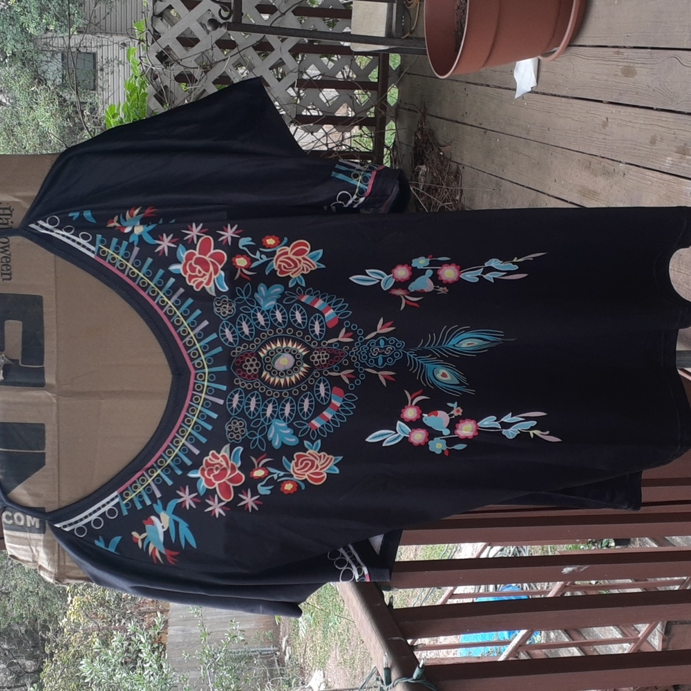 NWT Zolucky NORACORA top size XL  Cotton Blends Boho T- shirt